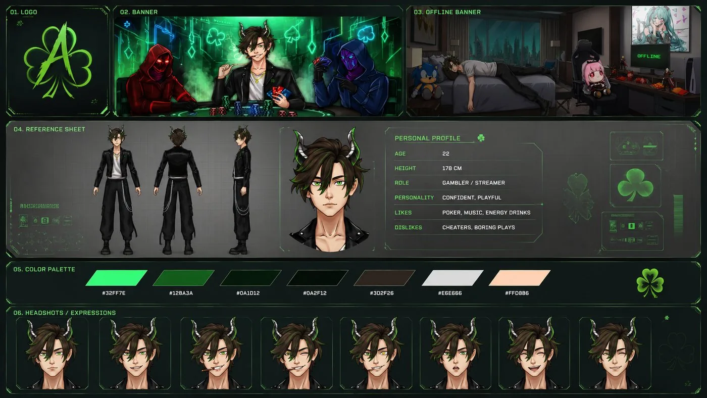 Full channel rebrand — Markanis — VTuber brand kit