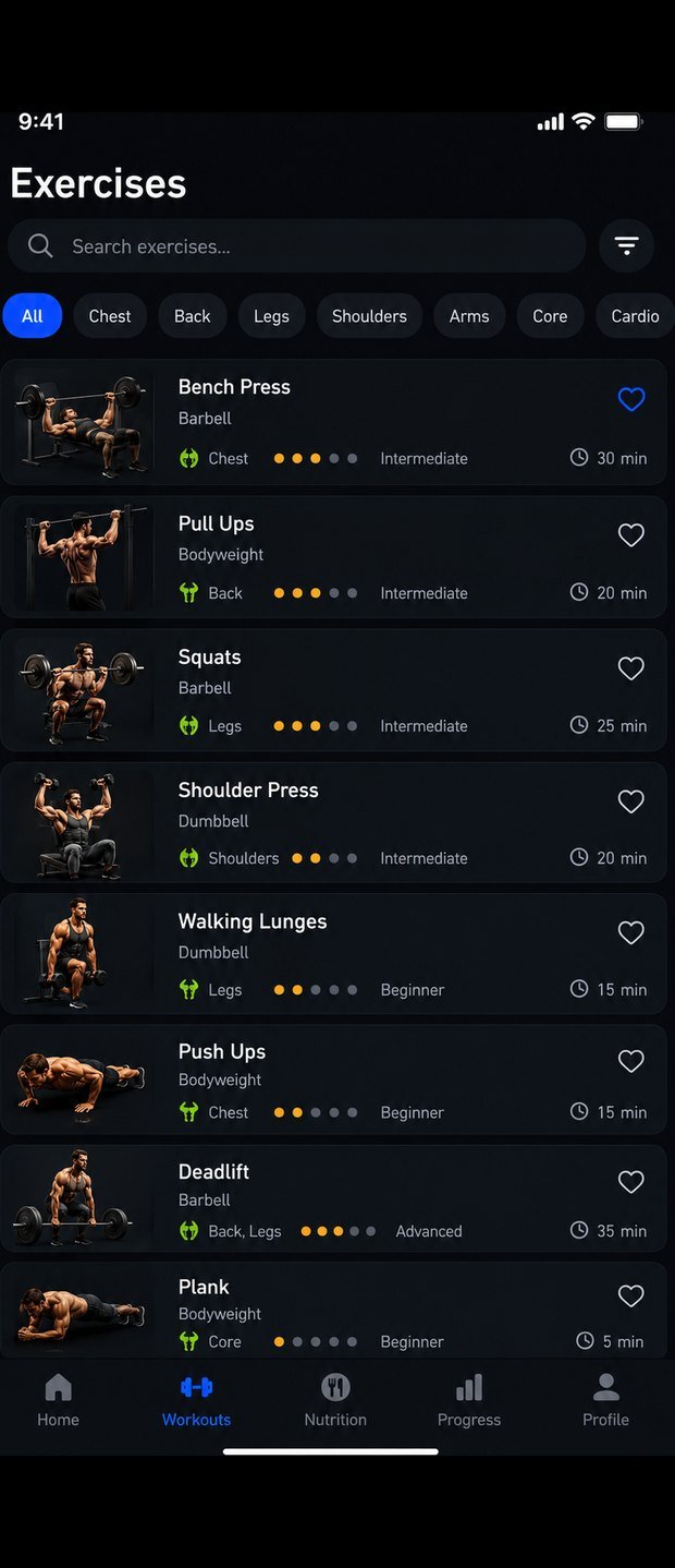ForgeFit app โ Exercise library