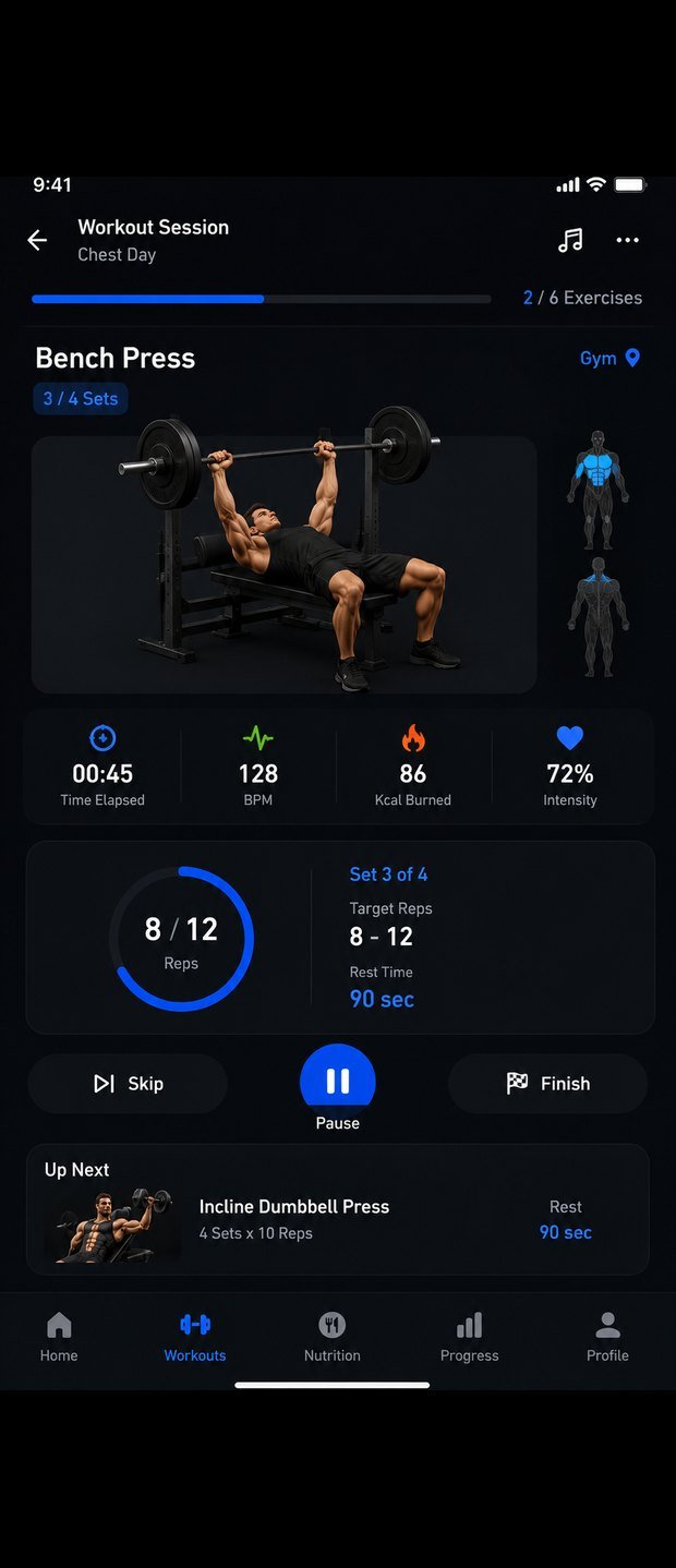 ForgeFit app โ Live workout session